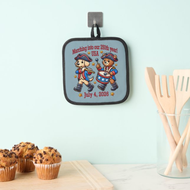 July 4th USA 250th Anniversary Semiquincentennial  Pot Holder (Insitu(Hanging))