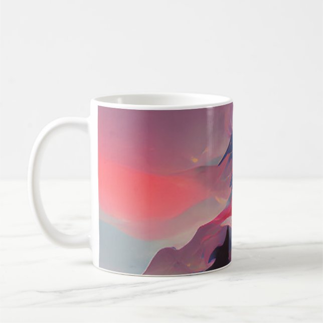 July 4th USA flag digital abstract art Coffee Mug (Left)