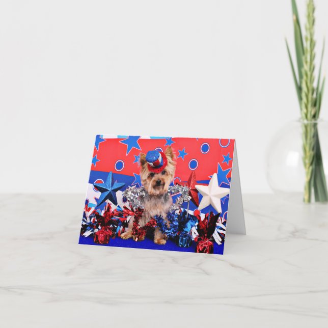July 4th - Yorkie - Vinnie Card (Front)