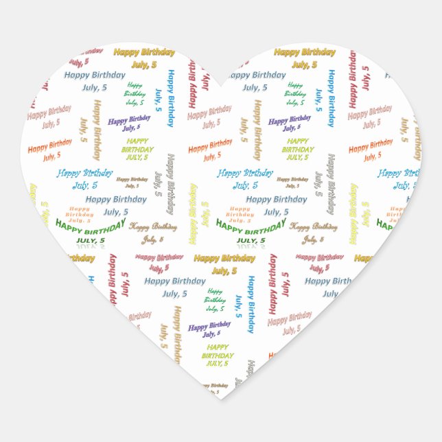 July, 5 Birthday Sticker (Front)