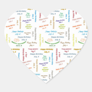 July, 6 Birthday Sticker
