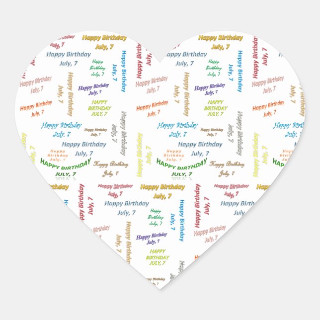 July, 7 Birthday Sticker (Front)
