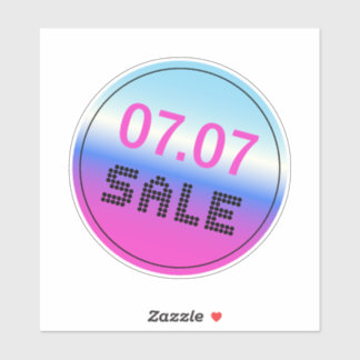 July 7 Sale Gradient Holographic Style Sticker