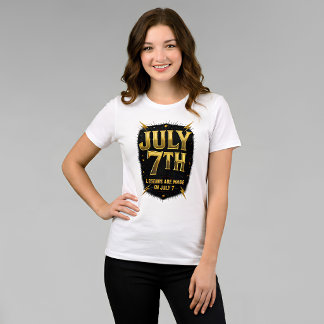 July 7th Birthday Legends Are Made Gold Lightning  Tri-Blend Shirt