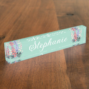 July Birth Flower Personalized Name  Nameplate