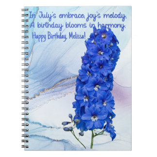 July Birth Flower Spiral Notebook 