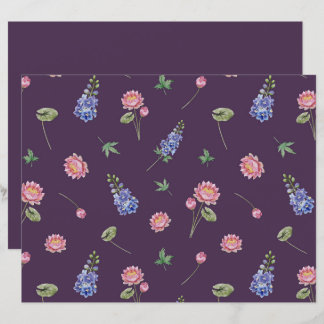 July Birth Flowers Larkspur Water Lily Scrapbook