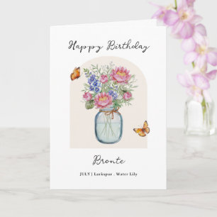 July Birth Month Flower Birthday Card