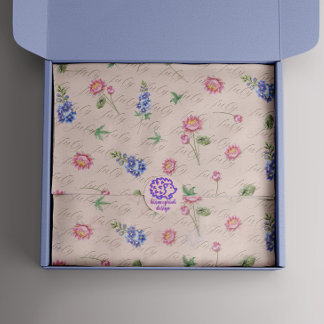 July Birth Month Flowers Larkspur Water Lily Tissue Paper