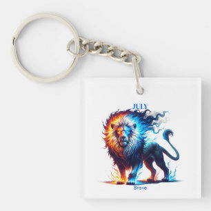July Birth Month Spirit Animal Lion Gift  Keychain