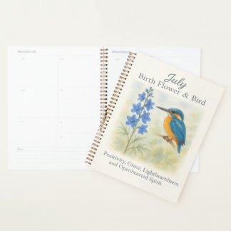July Birthday Bird Blue Floral Vintage Inspiration Planner