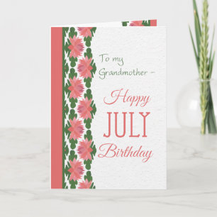 July Birthday Card, Grandmother, Water Lilies Card