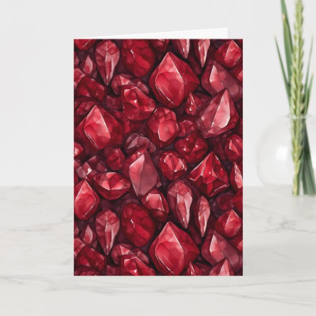 July Birthstone Ruby Birthday Card (Front)