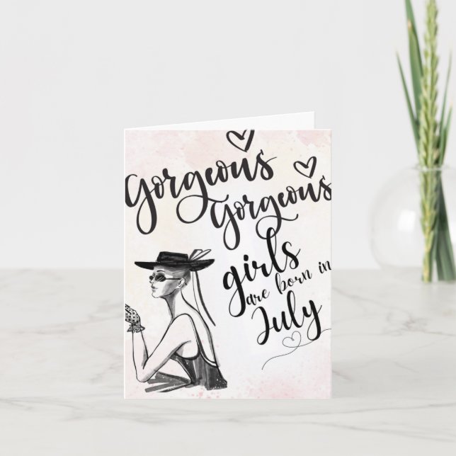 July Born Beauties Happy Birthday Greeting Card (Front)
