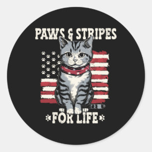 July Cat Lover Classic Round Sticker