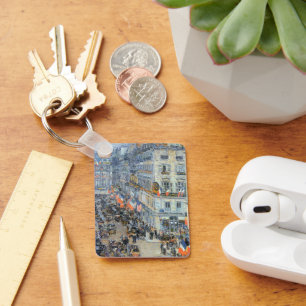 July Fourteenth, Rue Daunou by Childe Hassam Keychain