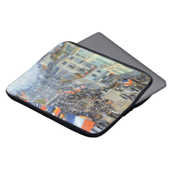 July Fourteenth, Rue Daunou by Childe Hassam Laptop Sleeve (Front Top)