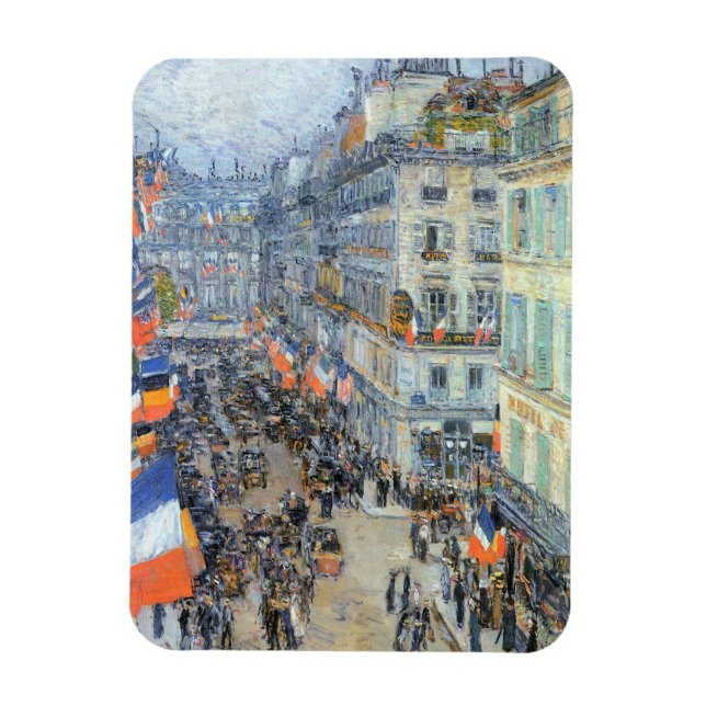 July Fourteenth, Rue Daunou by Childe Hassam Magnet (Vertical)