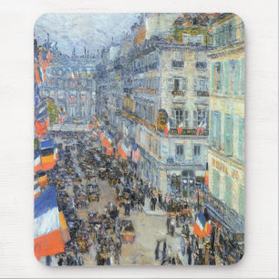 July Fourteenth, Rue Daunou by Childe Hassam Mouse Pad