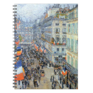 July Fourteenth, Rue Daunou by Childe Hassam Notebook