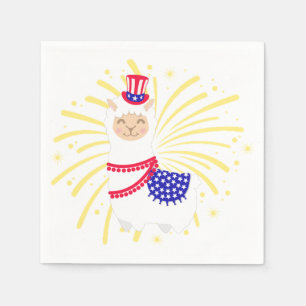 July Fourth Llama  Napkin