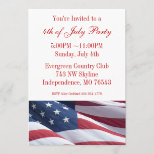 July Fourth or Election Campaign Party Invitations