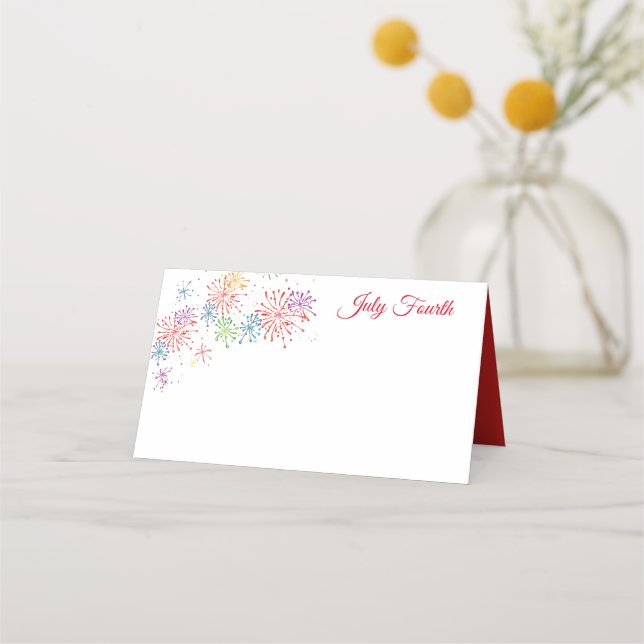 July Fourth Party Name Place Card (Front)