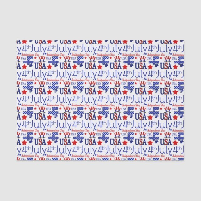July Fourth Patriotic pattern prarty tissue Paper (Front)