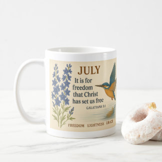 July Freedom Inspirational Hummingbird  Coffee Mug