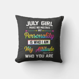 July girl makes no mistake throw pillow