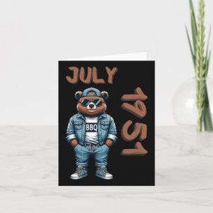 July King Grill Master Bear Bbq Lover Dad Birthday Card
