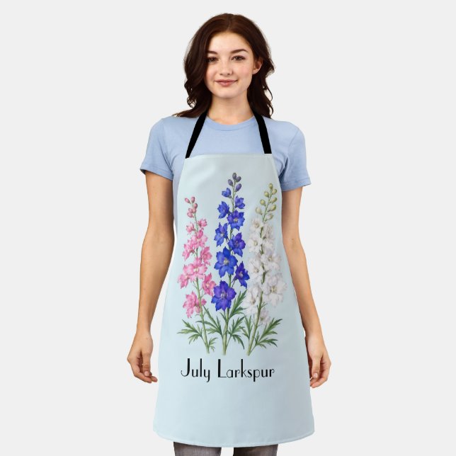 July Larkspur Flowers  Apron (Worn)