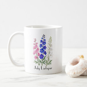 July Larkspur Flowers Coffee Mug