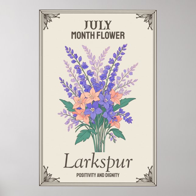 July month flower poster (Front)
