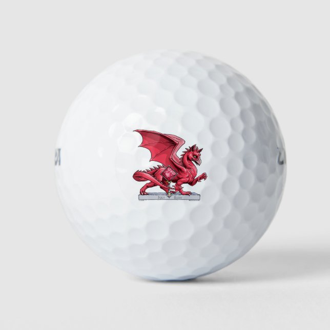 July’s Birthstone Dragon: Ruby Golf Balls (Front)