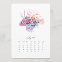 July Stand Alone Calendar Tropical Fish