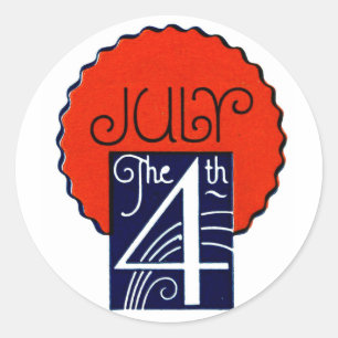 July the 4th mod retro patriotic Independence Day Classic Round Sticker