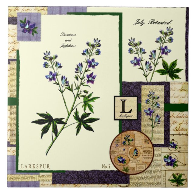 July's Flower Tile (Front)