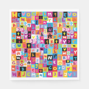 Jumble Alphabet Pattern Napkin