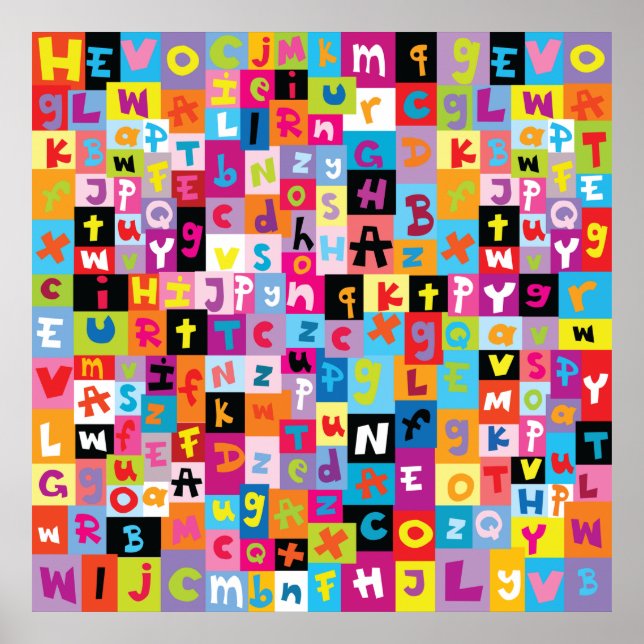 Jumble Alphabet Pattern Poster (Front)