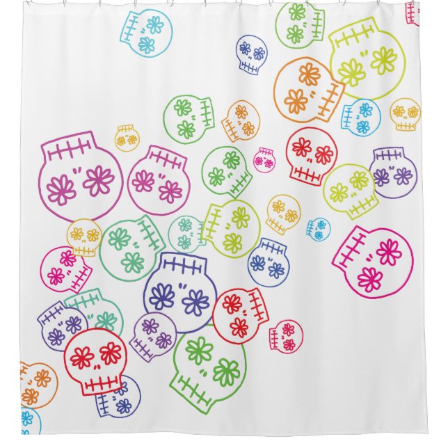 Jumble Of Colourful Skull Doodles (Front)