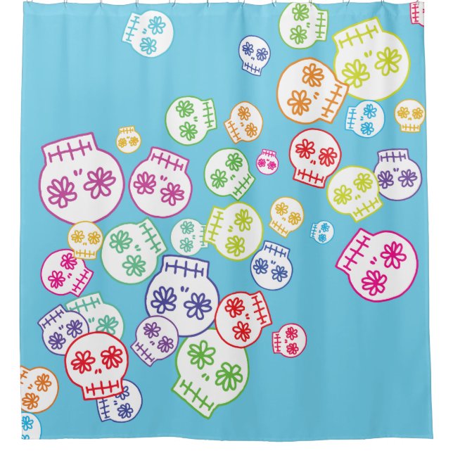 Jumble Of Colourful Skull Doodles (Front)