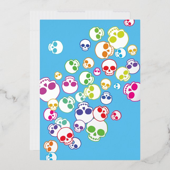 Jumble Of Colourful Skulls (Envelope)