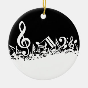 Jumble of Musical Symbols Ceramic Ornament