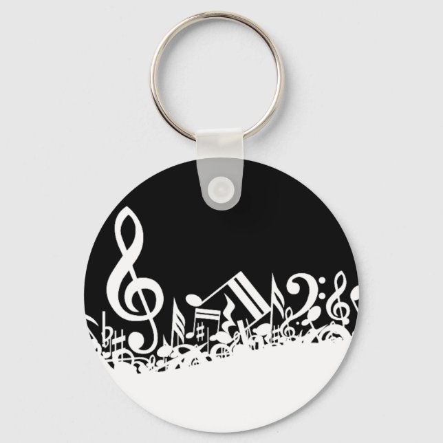 Jumble of Musical Symbols Keychain (Front)