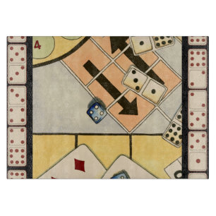 Jumbled Assortment of Games of Chance Cutting Board