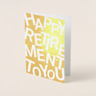 Jumbled Letters Retirement Card, Modern Retirement Foil Card