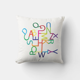 Jumbled Text (Capital) Throw Pillow