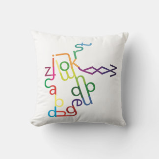 Jumbled Text (Lowercase) Throw Pillow