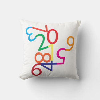 Jumbled Text (Numbers) Throw Pillow
